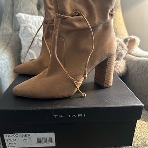 Tahari Women's Tan Suede Boots